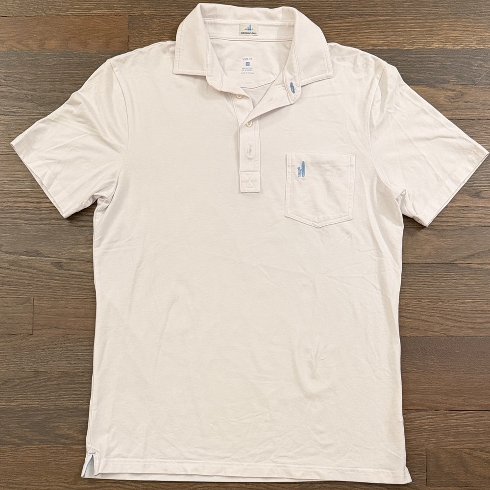 Johnnie-O Men’s Hangin’ Out Polo White Slim Fit Size M